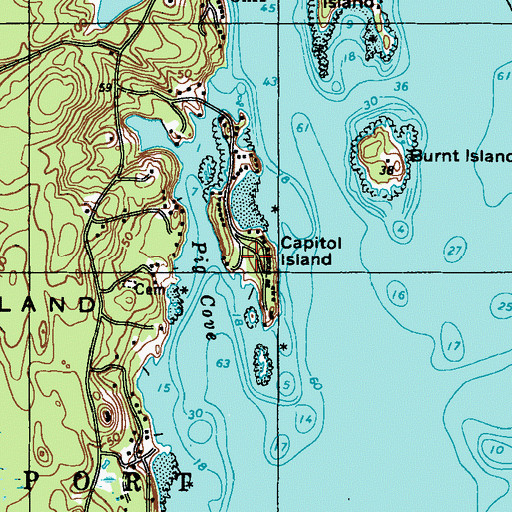 Topographic Map of Capitol Island, ME