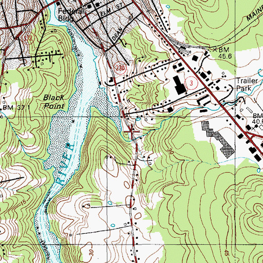 Topographic Map of Card Brook, ME