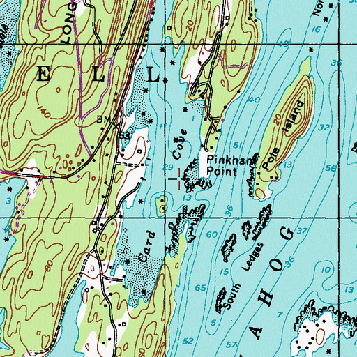 Topographic Map of Card Cove, ME