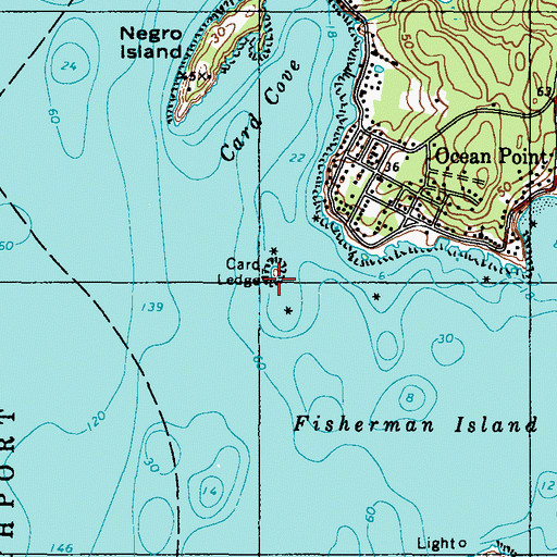 Topographic Map of Card Ledge, ME