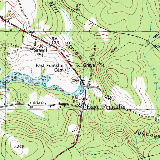 Topographic Map of Card Mill Stream, ME