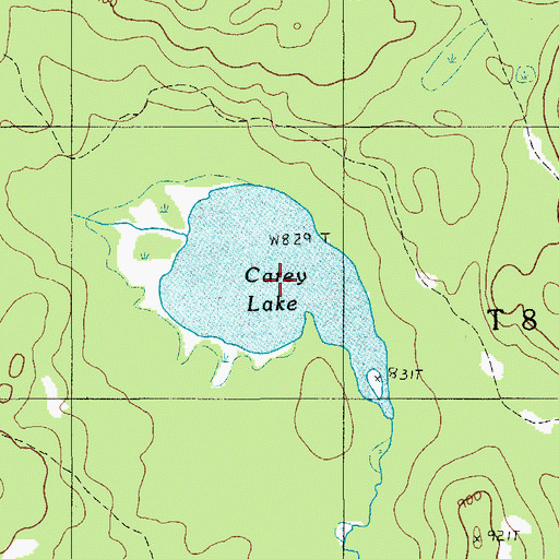 Topographic Map of Carey Lake, ME