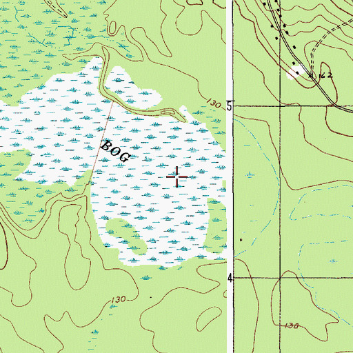 Topographic Map of Caribou Bog, ME