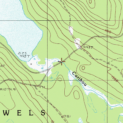 Topographic Map of Caribou Brook, ME