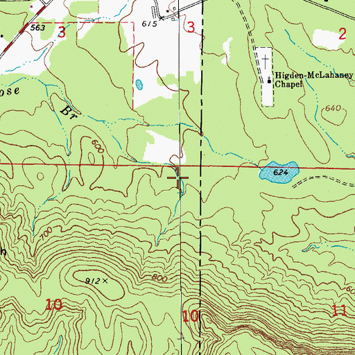 Topographic Map of Wild Goose Branch, AR