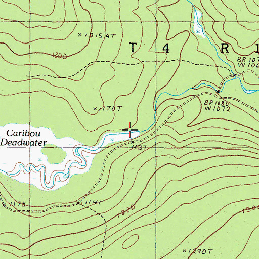 Topographic Map of Caribou Dam (historical), ME