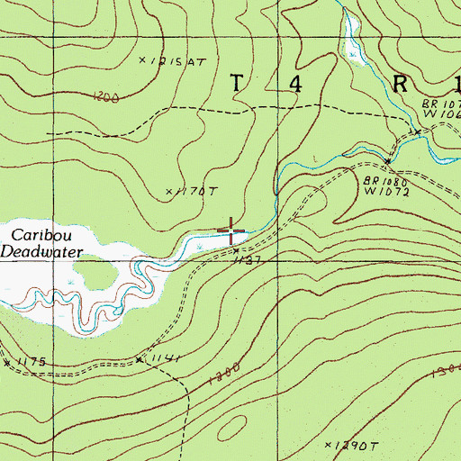 Topographic Map of Caribou Deadwater (historical), ME