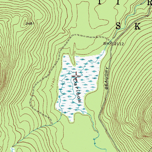 Topographic Map of Caribou Flow, ME