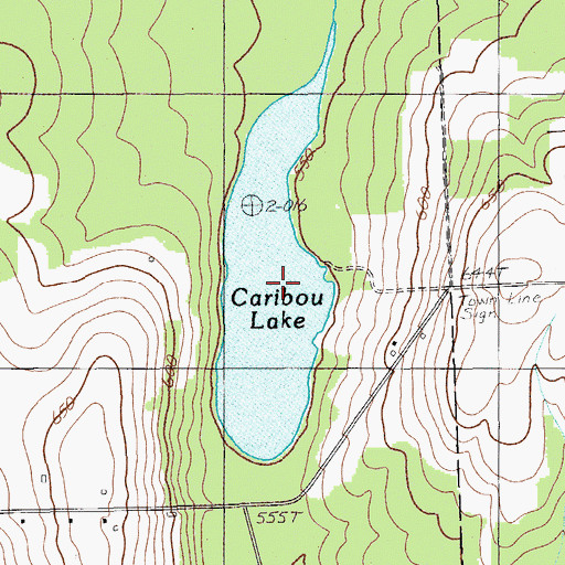 Topographic Map of Caribou Lake, ME