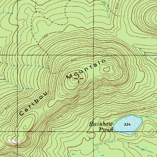 Topographic Map of Caribou Mountain, ME
