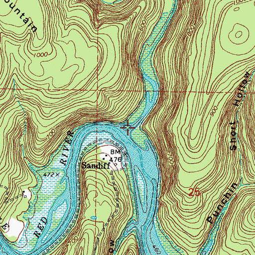 Topographic Map of Wild Goose Creek, AR