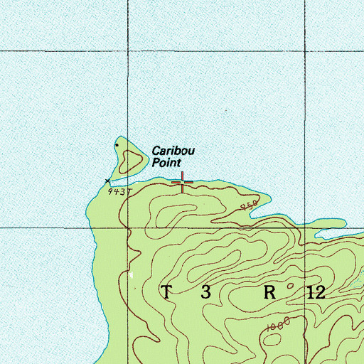 Topographic Map of Caribou Point, ME