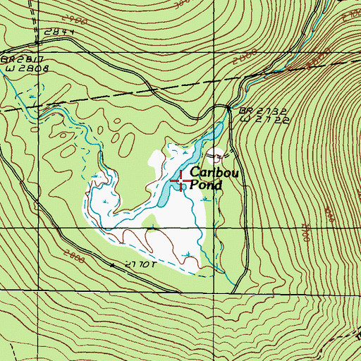 Topographic Map of Caribou Pond, ME