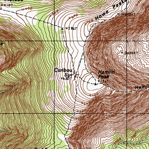 Topographic Map of Caribou Spring, ME