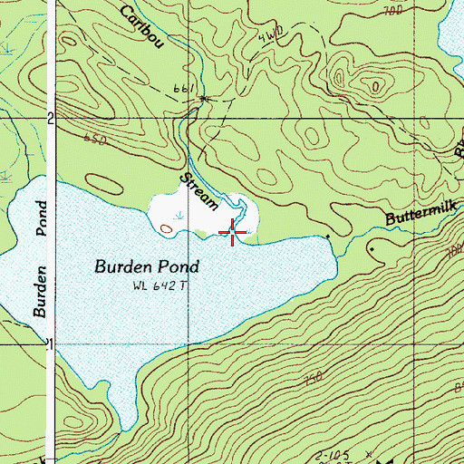 Topographic Map of Caribou Stream, ME
