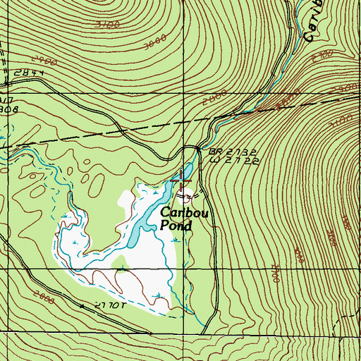 Topographic Map of Caribou Valley, ME
