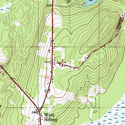 Topographic Map of Carleton School, ME