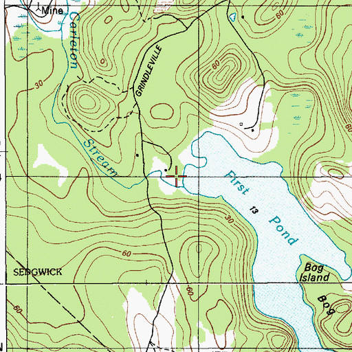 Topographic Map of Carleton Stream, ME