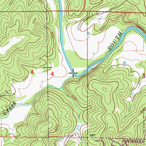 Topographic Map of Wild Horse Creek, AR