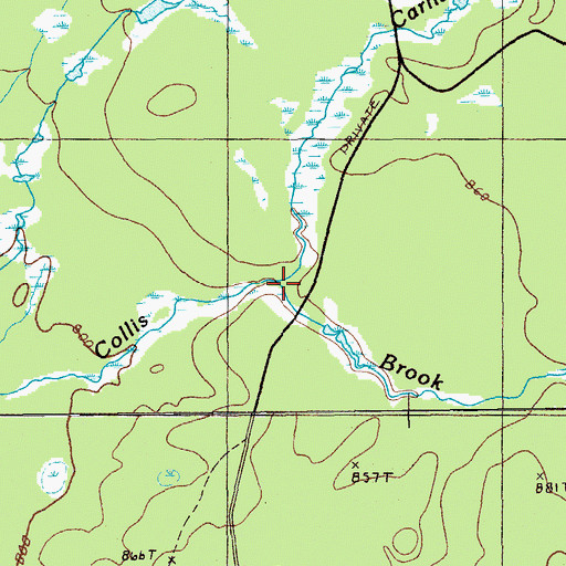Topographic Map of Carlisle Brook, ME