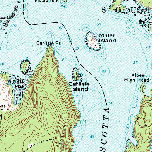 Topographic Map of Carlisle Island, ME