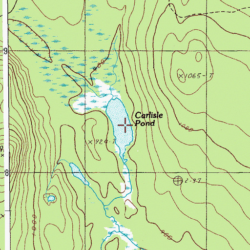 Topographic Map of Carlisle Pond, ME
