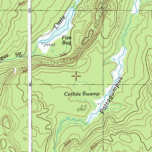 Topographic Map of Carlisle Swamp, ME