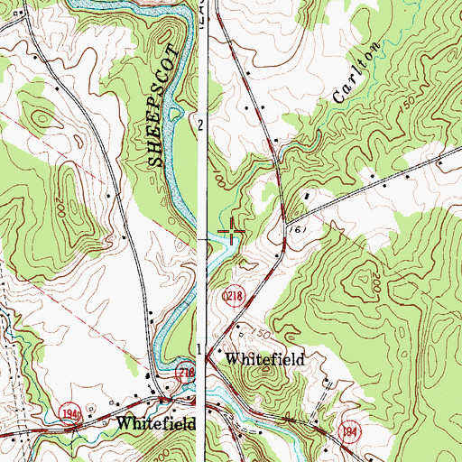 Topographic Map of Carlton Brook, ME