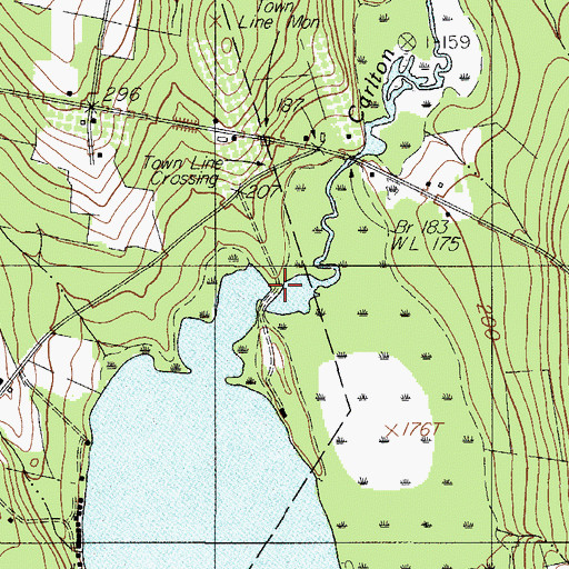 Topographic Map of Carlton Stream, ME