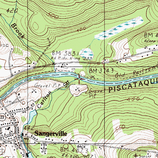Topographic Map of Carlton Stream, ME