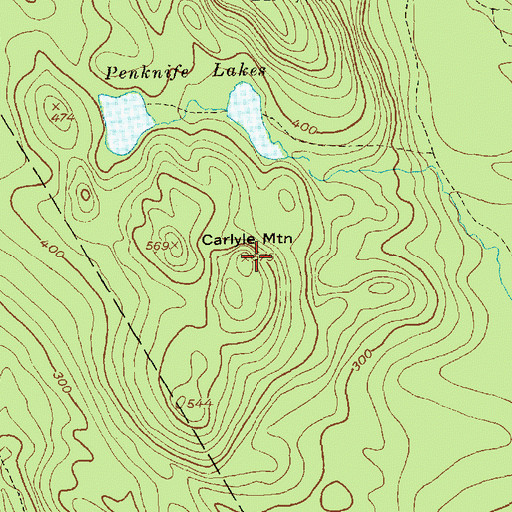 Topographic Map of Carlisle Mountain, ME