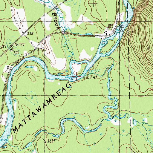 Topographic Map of Carlysle Brook, ME
