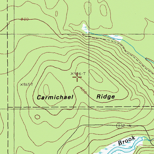 Topographic Map of Carmichael Ridge, ME