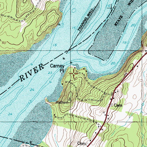Topographic Map of Carney Point, ME