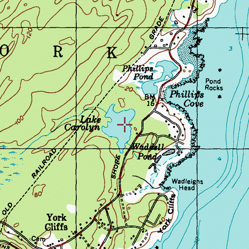 Topographic Map of Lake Carolyn, ME