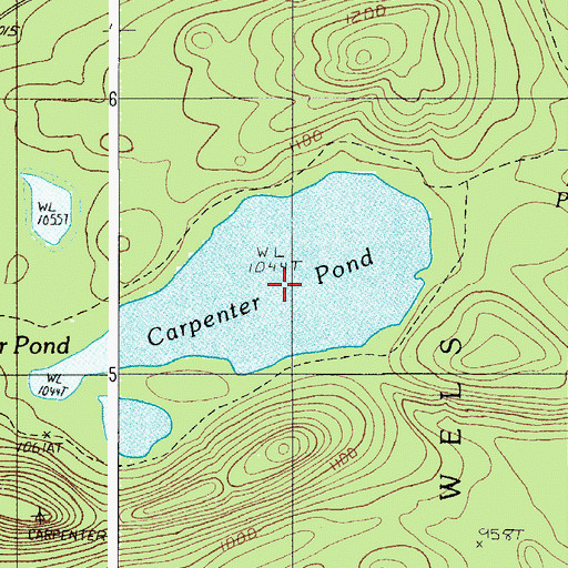 Topographic Map of Carpenter Pond, ME