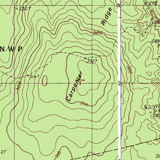 Topographic Map of Carpenter Ridge, ME