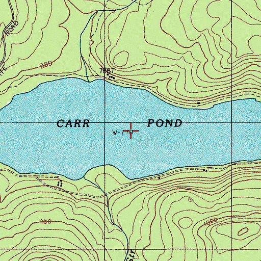 Topographic Map of Carr Pond, ME