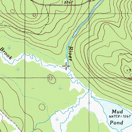 Topographic Map of Carr Pond Stream, ME