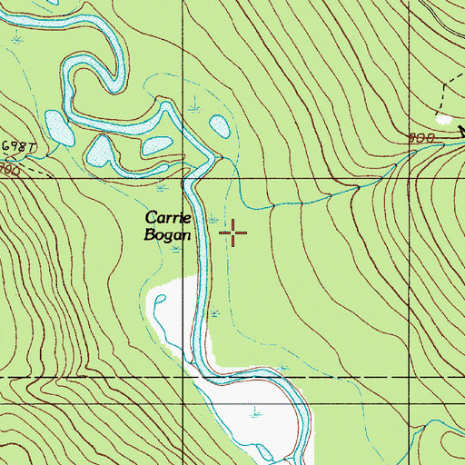 Topographic Map of Carrie Bogan, ME