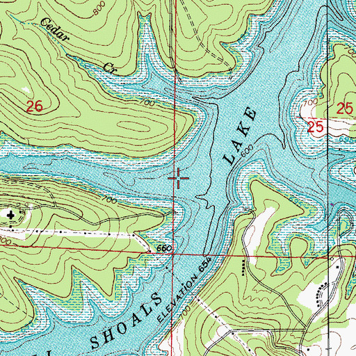 Topographic Map of Wildcat Creek, AR