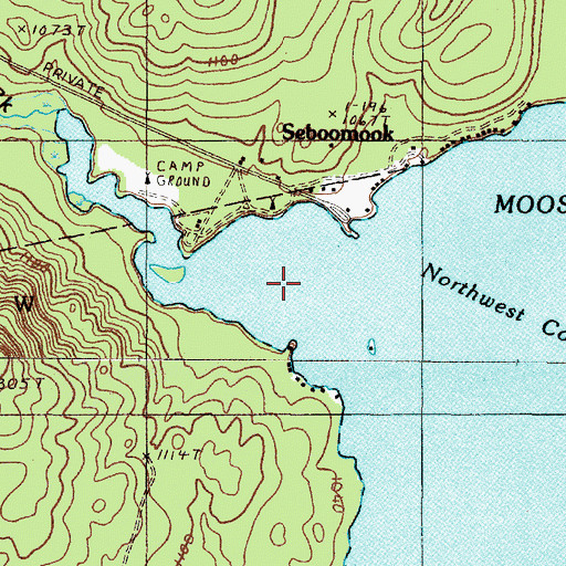 Topographic Map of Carry Brook, ME