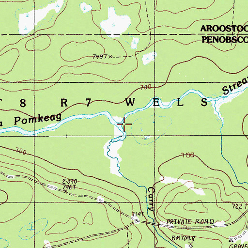 Topographic Map of Carry Brook, ME