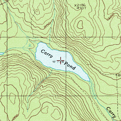 Topographic Map of Carry Pond, ME