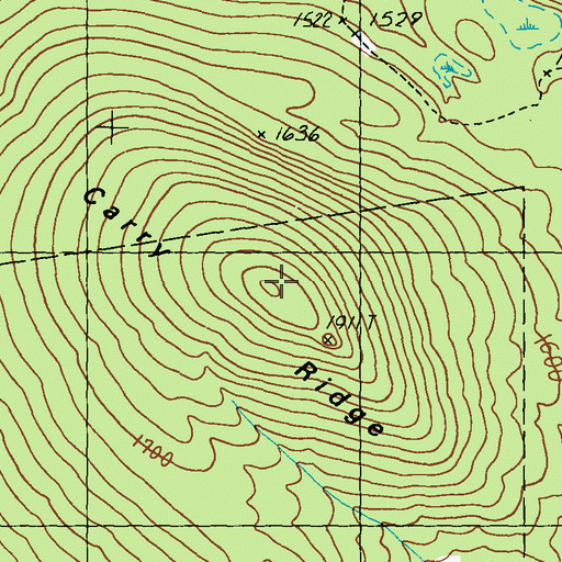 Topographic Map of Carry Ridge, ME