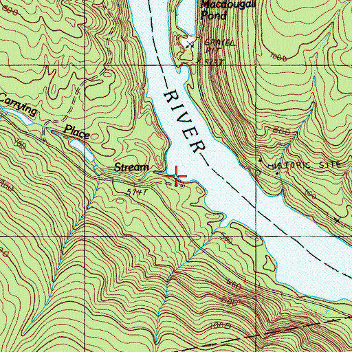 Topographic Map of Carrying Place Stream, ME