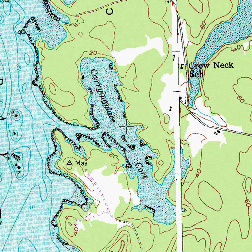 Topographic Map of Carrying Place Cove, ME