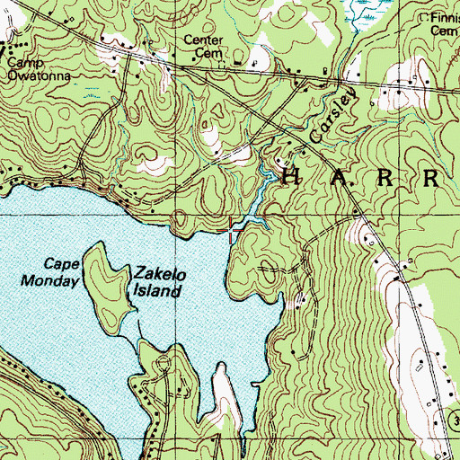 Topographic Map of Carsley Brook, ME