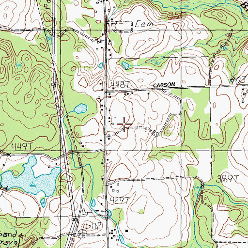 Topographic Map of Carson School, ME