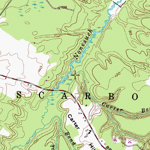 Topographic Map of Carter Brook, ME